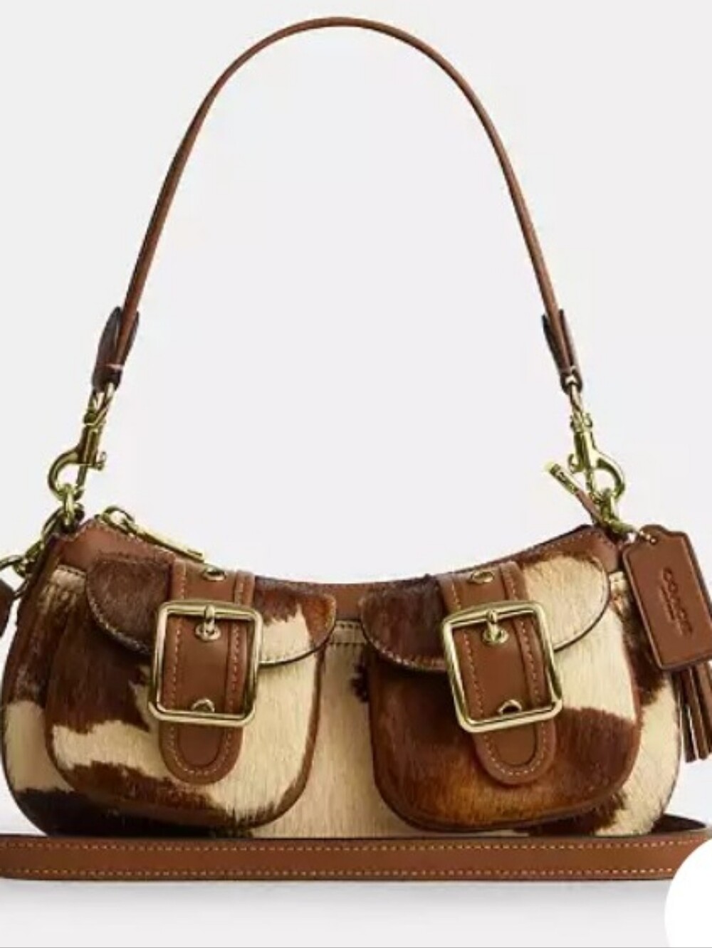 Coach Ashton Shoulder Bag in Gold/Cow Multi Haircalf - Picture 2 of 10